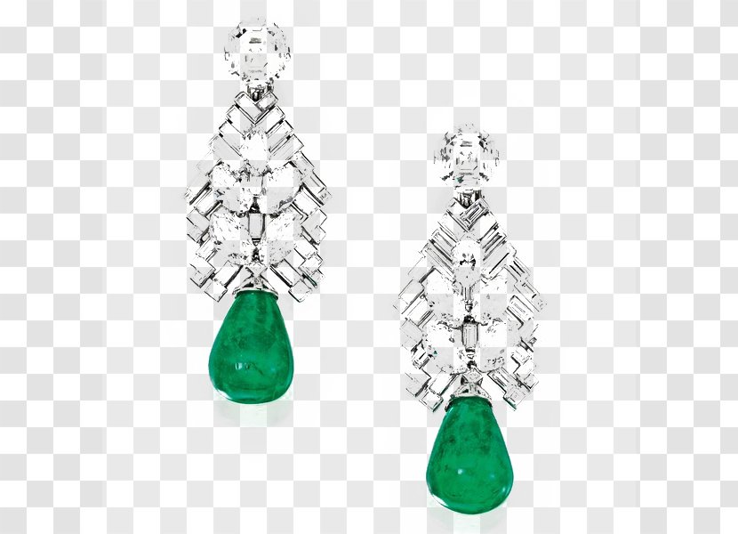 Emerald Earring Diamond Jewellery Cartier - Earrings Transparent PNG