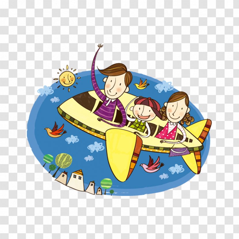 Airplane Travel Family Illustration - Vacation - Fly Home Transparent PNG