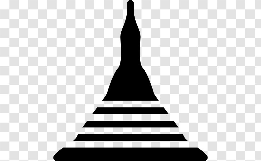 Shwedagon Pagoda Uppatasanti - Black - Monochrome Transparent PNG