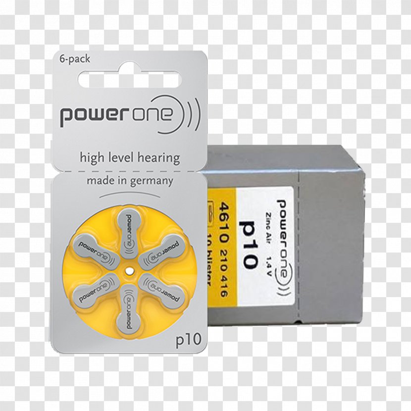 Geel Hearing Aid Electric Battery Yellow - Bateria Transparent PNG