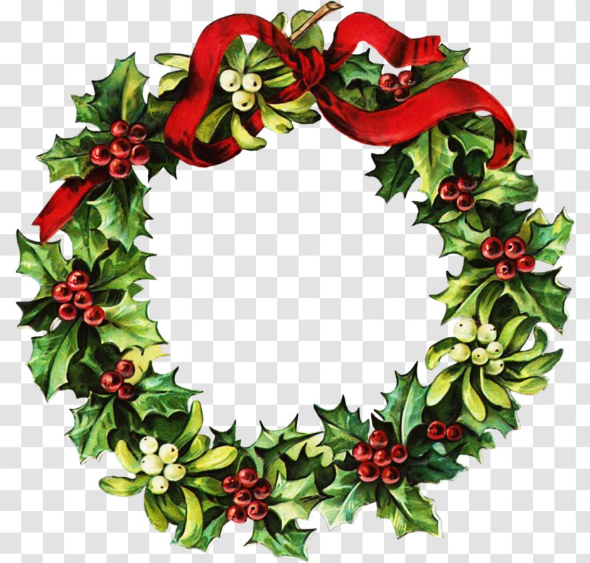 Christmas Wreath Garland Clip Art - Free Content - Pic Transparent PNG