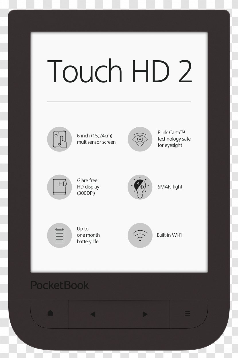 EBook Reader 15.2 Cm PocketBookTOUCH HD PocketBook Touch 8 GB - Pocketbook 624 Basic White Ebook - Linux Kernel 3.0 1 GHzBlack E-Readers International Amazon.comComputer Transparent PNG