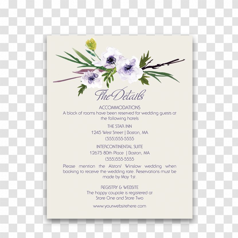Wedding Invitation Floral Design Watercolor Painting Paper - Lilac Transparent PNG