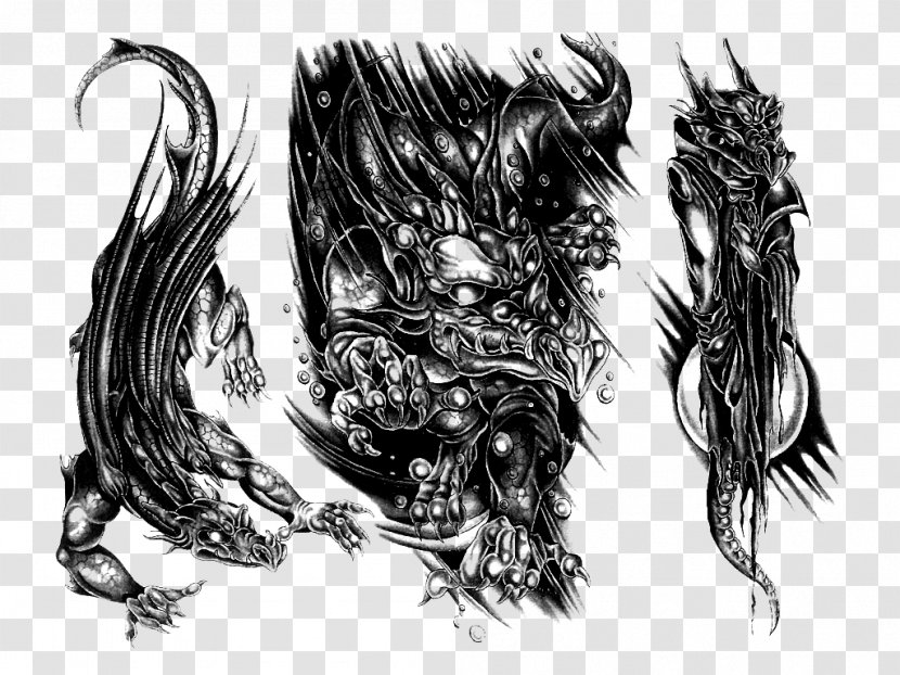 Tattoo Flash Dragon - Legendary Creature - Barbwire Transparent PNG