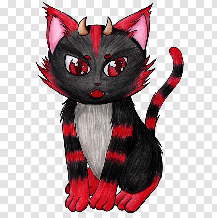 Whiskers Cat Demon Illustration Cartoon - Mammal Transparent PNG