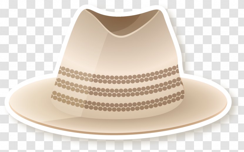 Hat - Beige - Vector Hand-painted Transparent PNG
