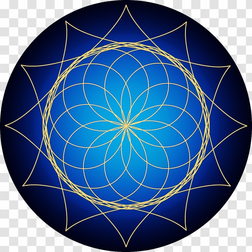 Pattern Circle Electric Blue Symmetry Sphere - Fractal Art - Games Transparent PNG
