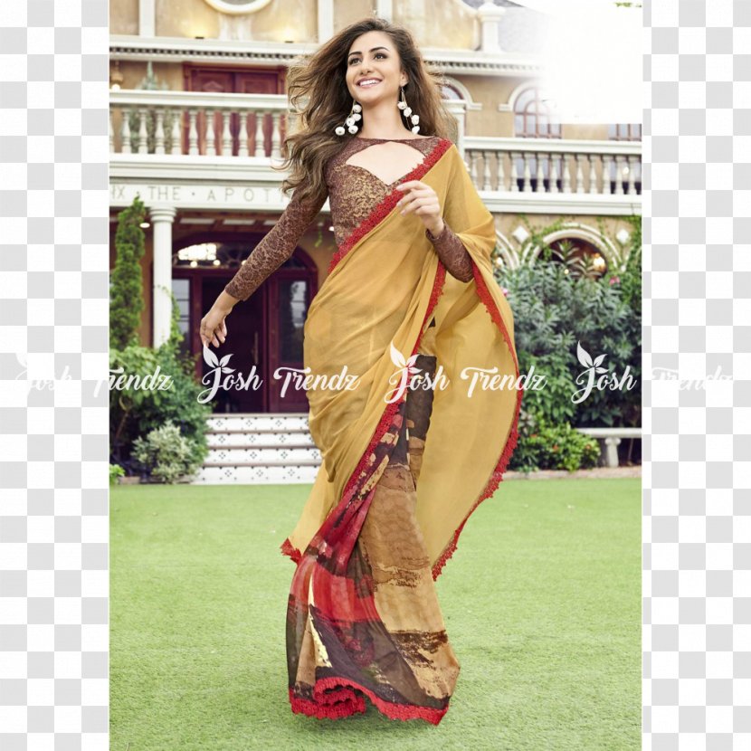 Sari Maroon Shoulder - Saree Border Transparent PNG