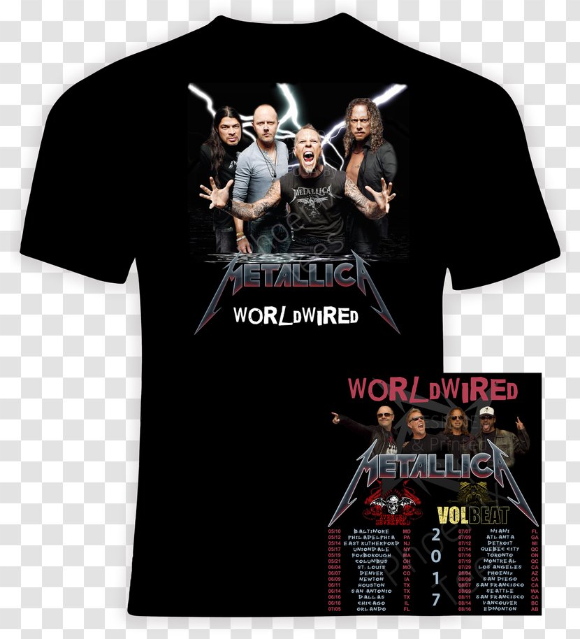 WorldWired Tour Avenged Sevenfold El Dorado World Queen + Adam Lambert 2017–2018 T-shirt - T Shirt - Tshirt Metallica Transparent PNG