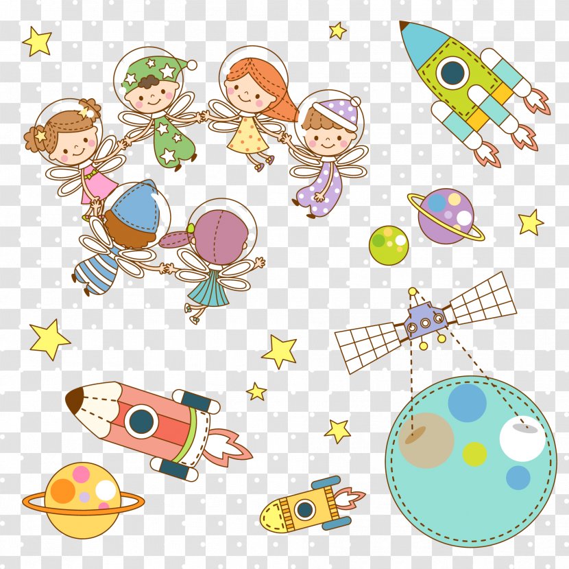 Outer Space Universe Cartoon Illustration - Vector Happy Hour Transparent PNG