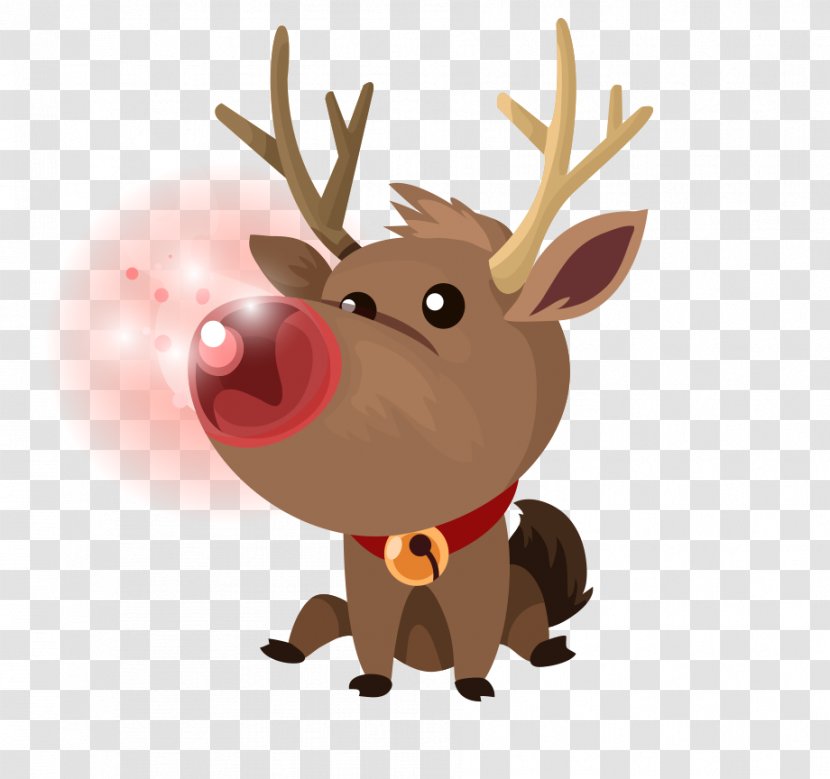 Reindeer Vertebrate Antler Cartoon - Christmas Pets Transparent PNG
