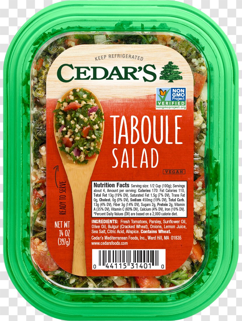 Tabbouleh Mediterranean Cuisine Tzatziki Vegetarian Hummus - Food - Salad Transparent PNG