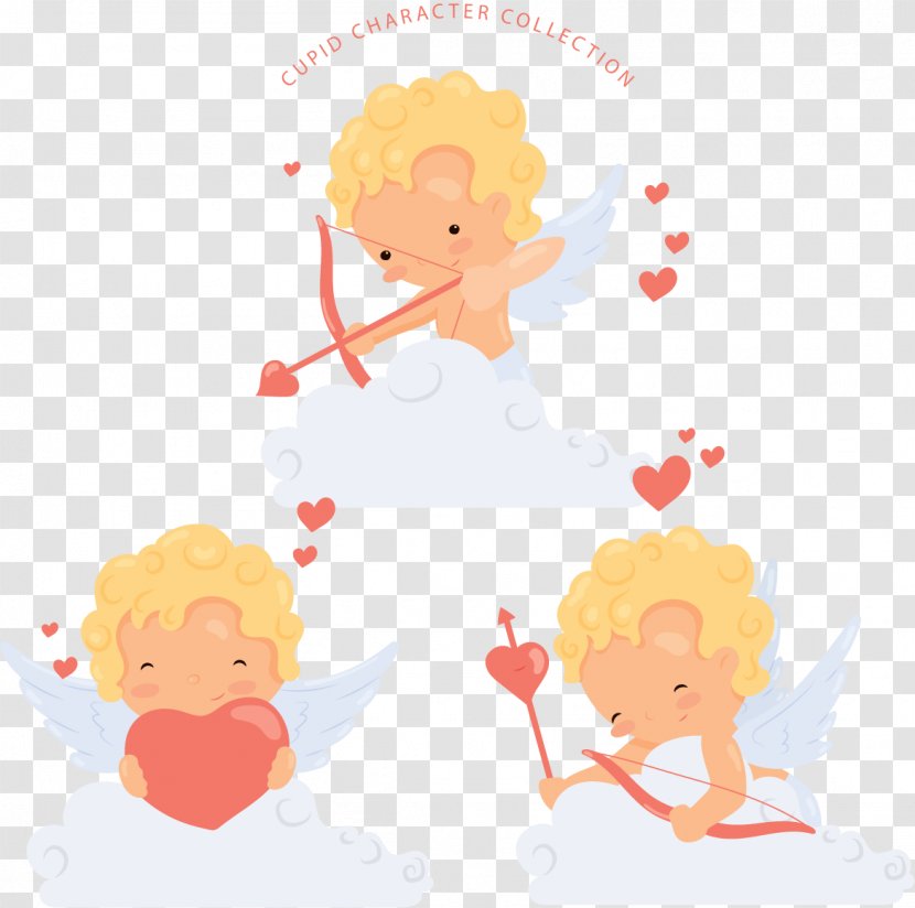 Cupids Bow Clip Art - Flower - Cute Cupid Transparent PNG