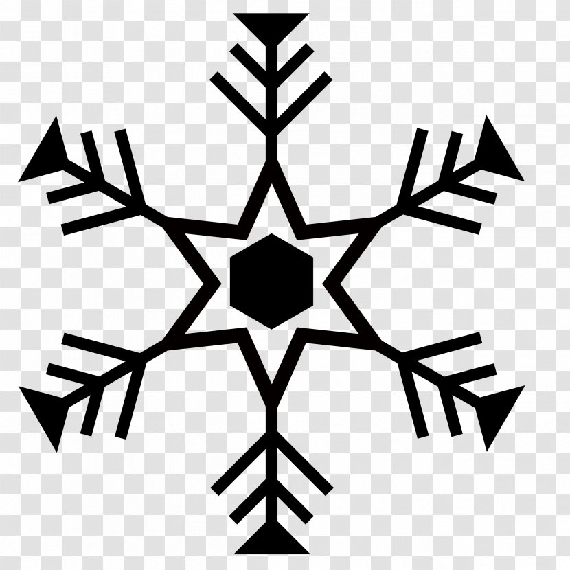 Snowflake - Black And White Transparent PNG