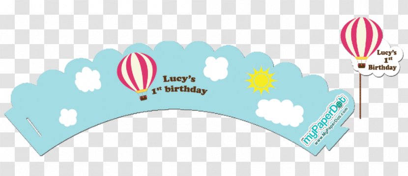 Hot Air Balloon Cupcake Birthday Party - Bedroom - Wrapper Transparent PNG