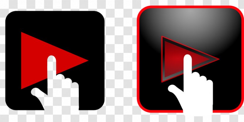 YouTube Film Illustration - Red Black Minimalist Buttons Transparent PNG