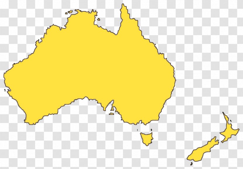Australia Blank Map Yellow Area - File Transparent PNG