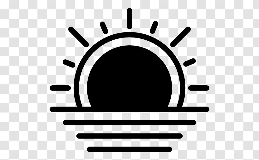 Clip Art - Black And White - Sunset Icon Transparent PNG