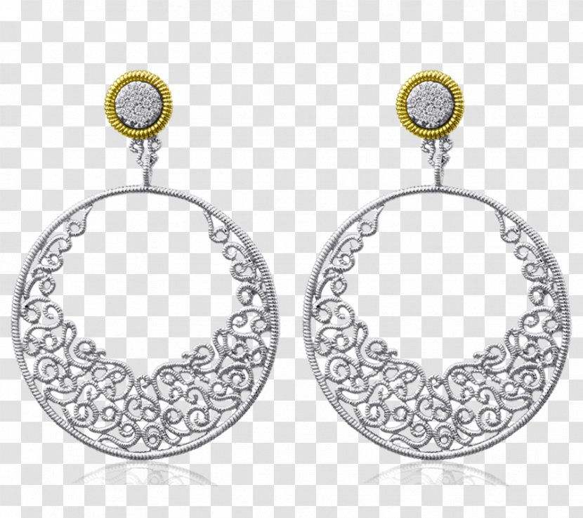 Earring Silver Product Design Body Jewellery - Diamond - Filigree Transparent PNG