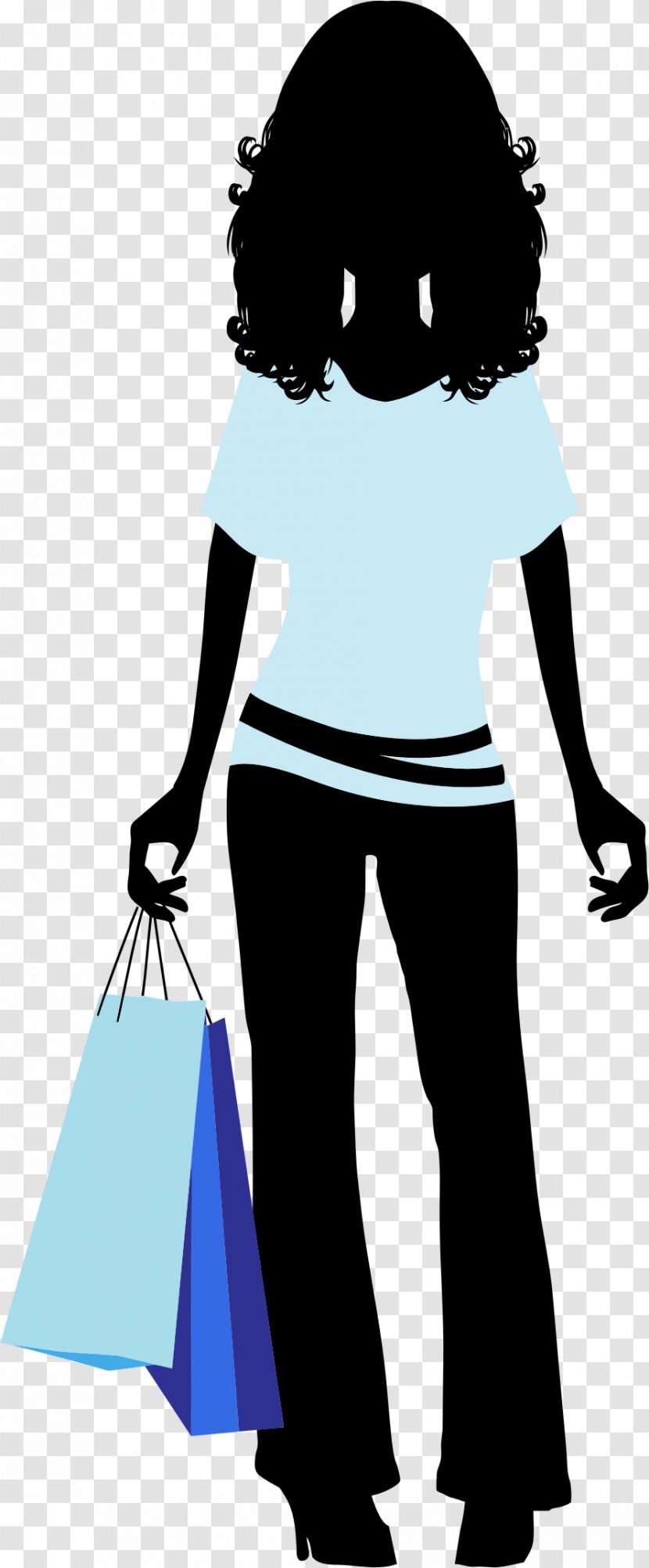 Fashion Woman Clip Art - Silhouette - Shopping Bag Transparent PNG
