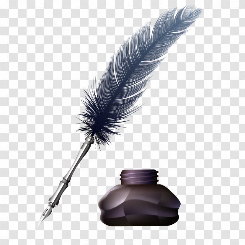 Feather Fountain Pen Ink Paper - Graphic Artist Transparent PNG