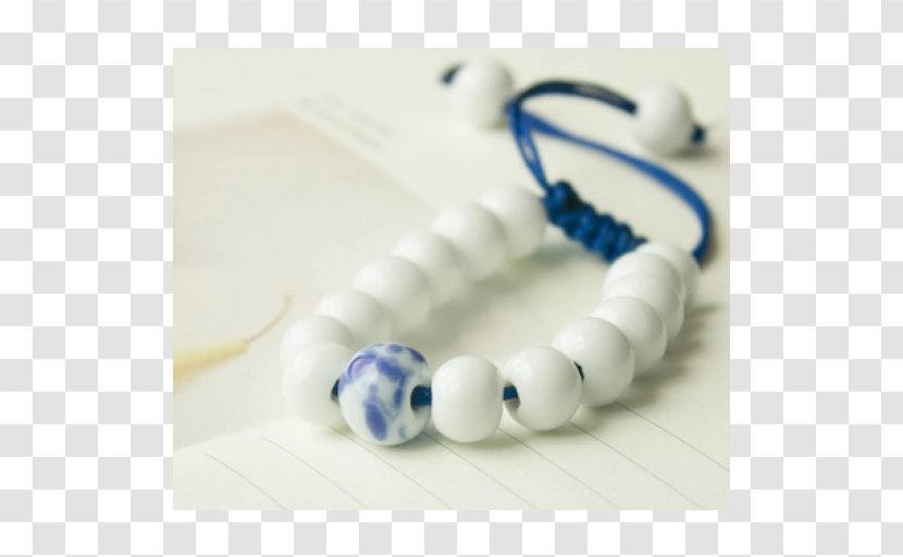 Bead Bracelet - White Beads Transparent PNG
