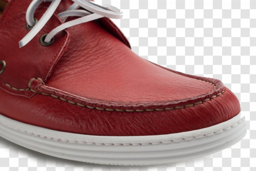 Leather Shoe Walking - Red - Block Heels Transparent PNG