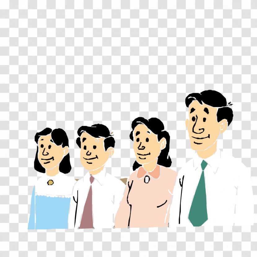 Cartoon Illustration - Friendship - A Row Of People Transparent PNG