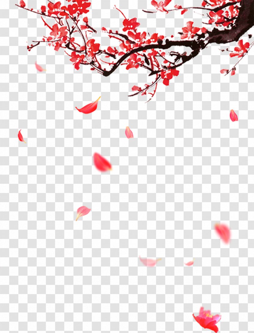 Plum Blossom Illustration - Fundal - Red Transparent PNG