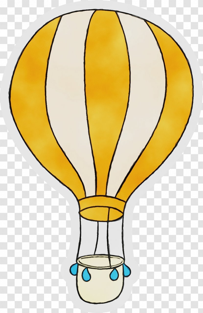 Hot Air Balloon Watercolor - Yellow - Vehicle Ballooning Transparent PNG