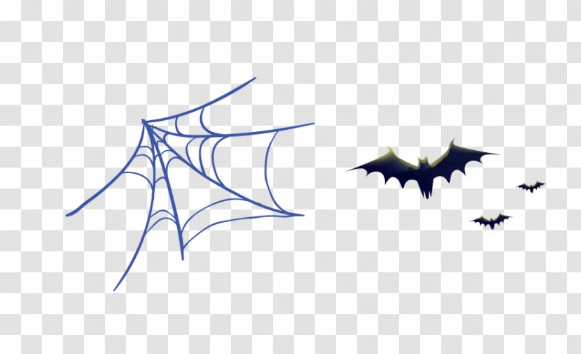 Cartoon Spider Web Illustration - Logo - Bat Transparent PNG