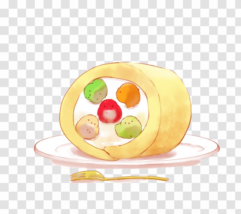 Swiss Roll Food Cake Illustration - Heart - Puff Chick Transparent PNG