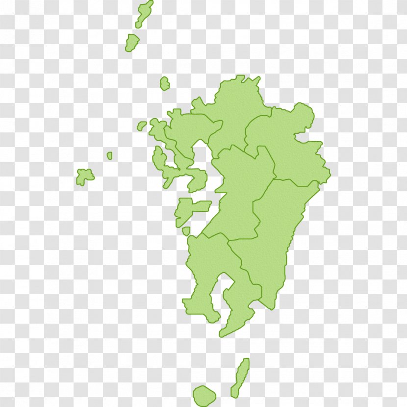 Kumamoto Kagoshima Fukuoka Prefecture Map Prefectures Of Japan - Leaf Transparent PNG