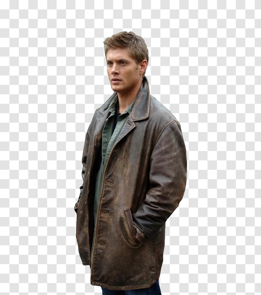 Jensen Ackles Dean Winchester Leather Jacket Sam Supernatural - Material Transparent PNG
