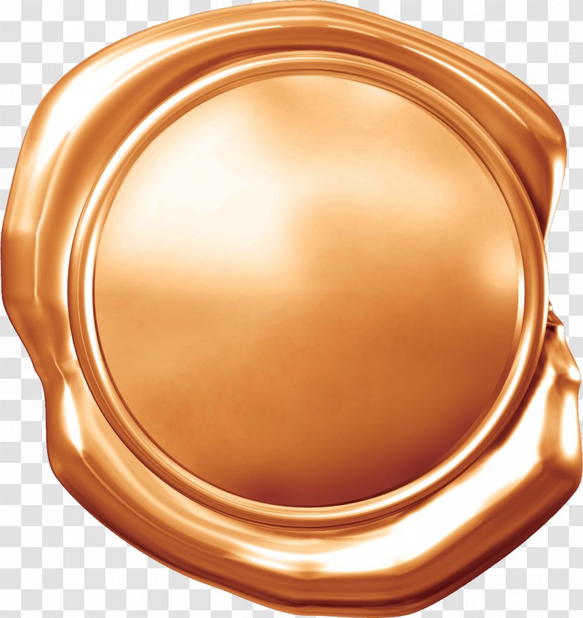 Sealing Wax - Peach - Gold Seal Transparent PNG
