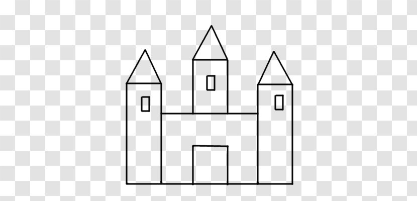 Red Square Paper House Drawing Line Art - Sticker - Ice Castle Transparent PNG