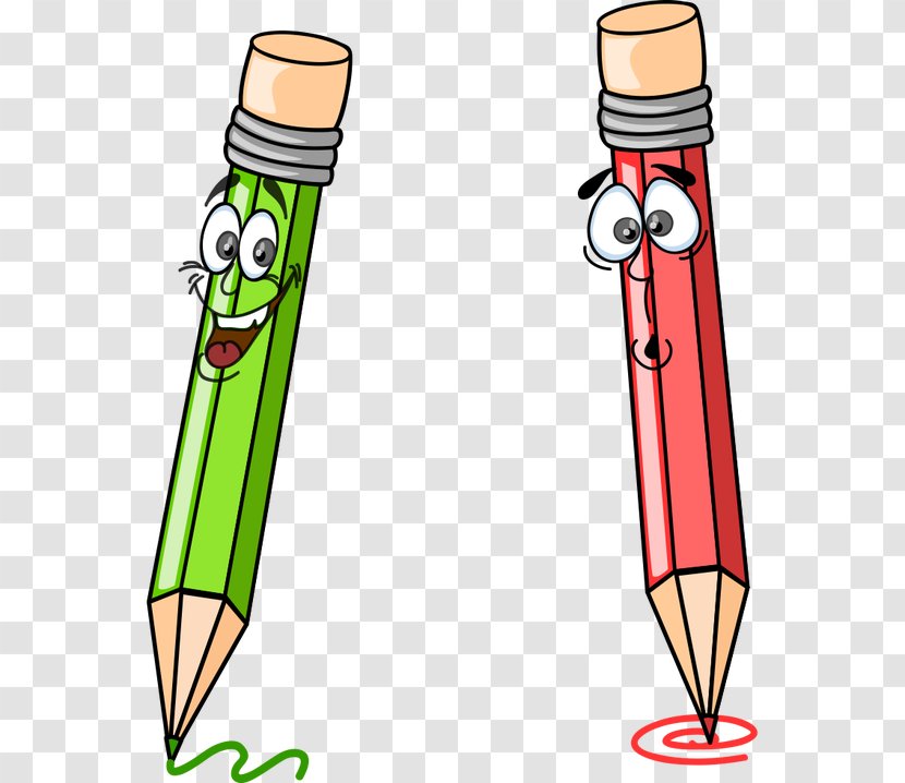Cartoon School Clip Art - Point - Vector,Cartoon Stationery,expression,Happy,pencil Transparent PNG