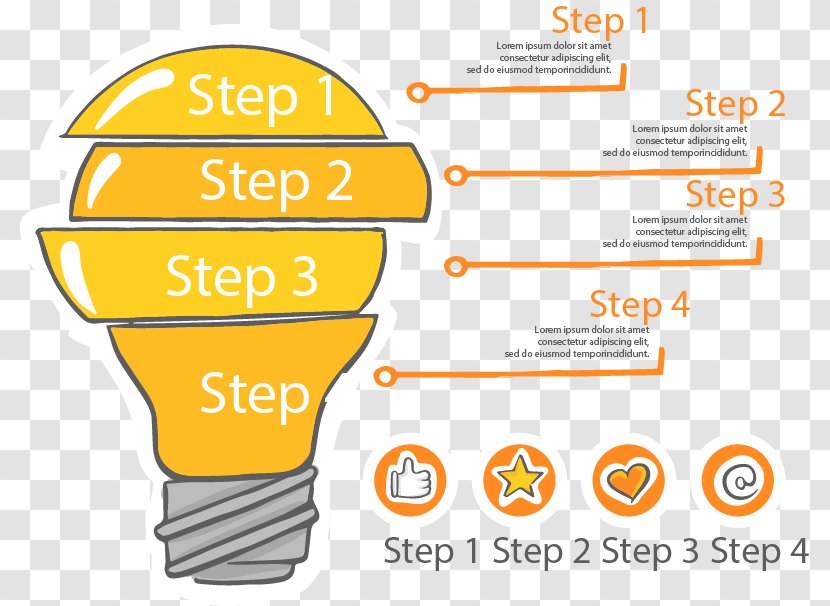 Infographic Incandescent Light Bulb Template Icon - Slice Classification Map Transparent PNG