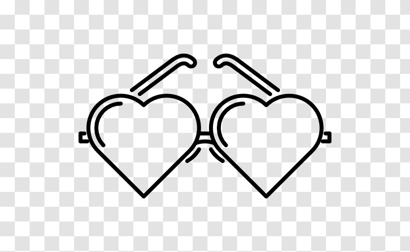 Heart-Shaped Glasses Drawing White Clip Art - Frame - Heart Transparent PNG