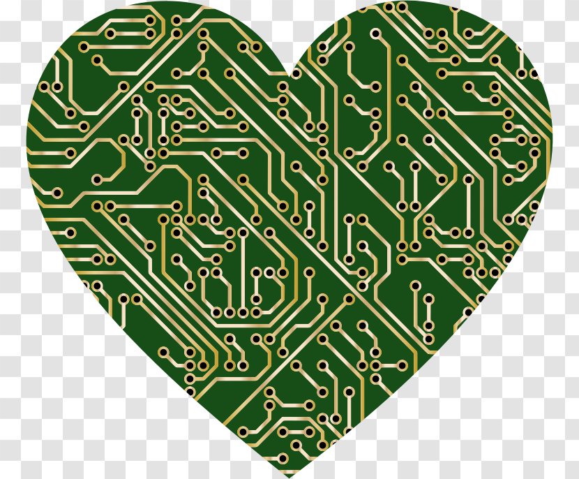 Printed Circuit Board Electronic Computer Clip Art - Heart Transparent PNG