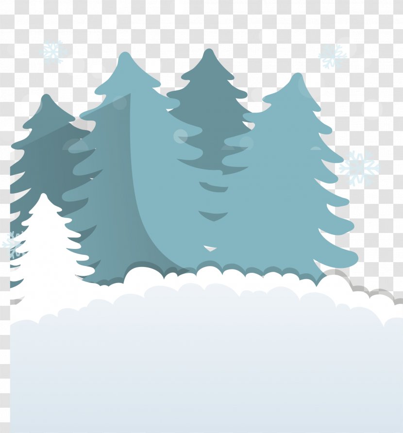 Blue Sky Illustration - Green And Simple Trees Transparent PNG