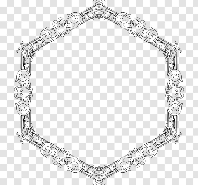 Picture Frames Clip Art - Body Jewelry - Black And White Transparent PNG