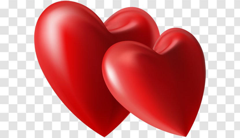 Heart Valentine's Day Clip Art - Red - Two Clipart Transparent PNG