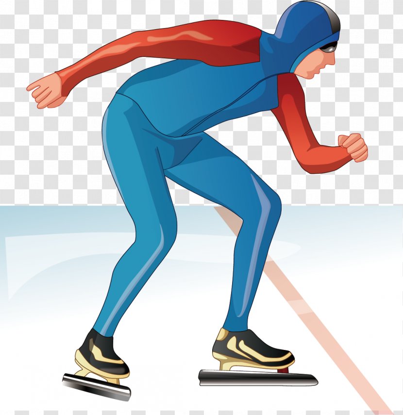 Long Track Speed Skating Ice Skate Short - Silhouette - Creative Snow Winter Tourism Transparent PNG