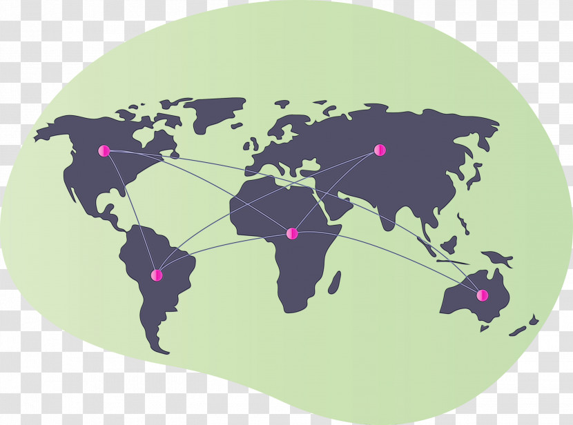 Purple World Map Transparent PNG