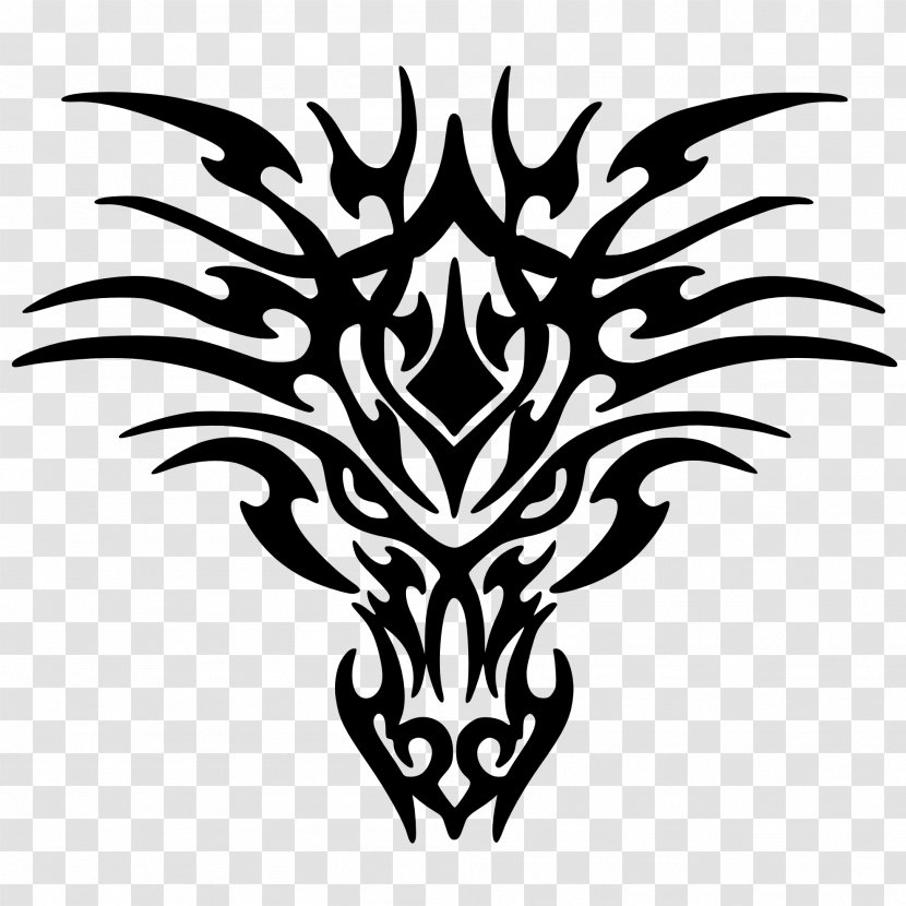 Dragon Black And White Clip Art - Symbol - Tattoo Images Transparent PNG