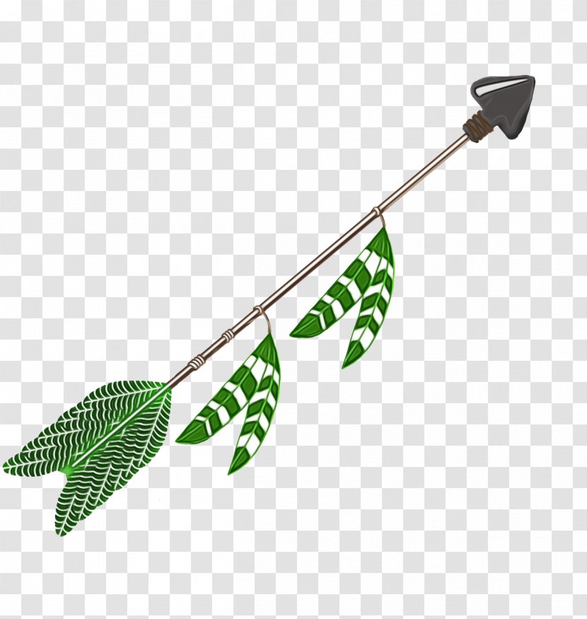 Bow And Arrow - Feather - Plant Green Transparent PNG