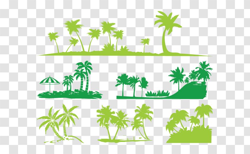 Silhouette Arecaceae Illustration - Plant - Creative Hand-painted Palm Forest Transparent PNG