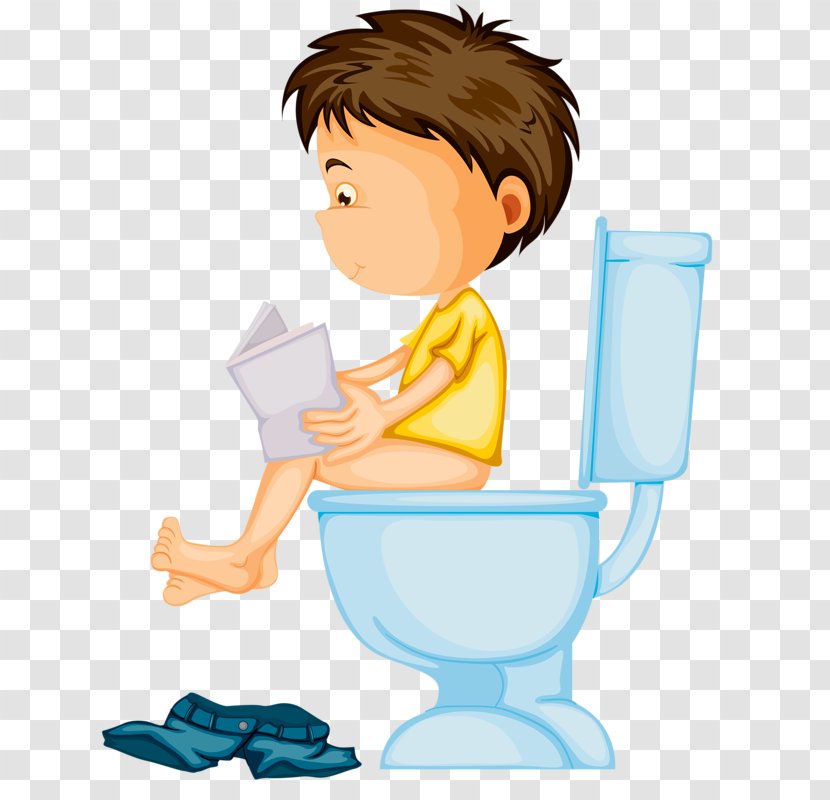 Toilet Training Cartoon Clip Art - Royaltyfree - On The Reading Boy Transparent PNG