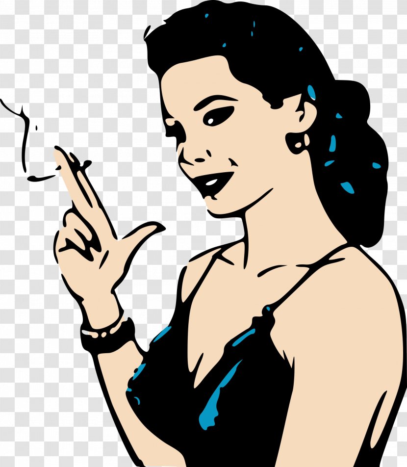 Smoking Woman Clip Art - Heart - Cigarette Transparent PNG